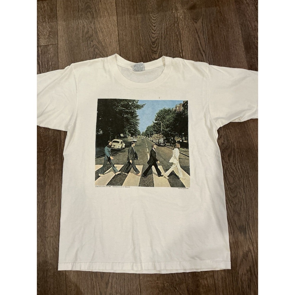Vintage 1990 The Beatles Abbey Road Rock Band Music Graphic Shirt‎ Size L